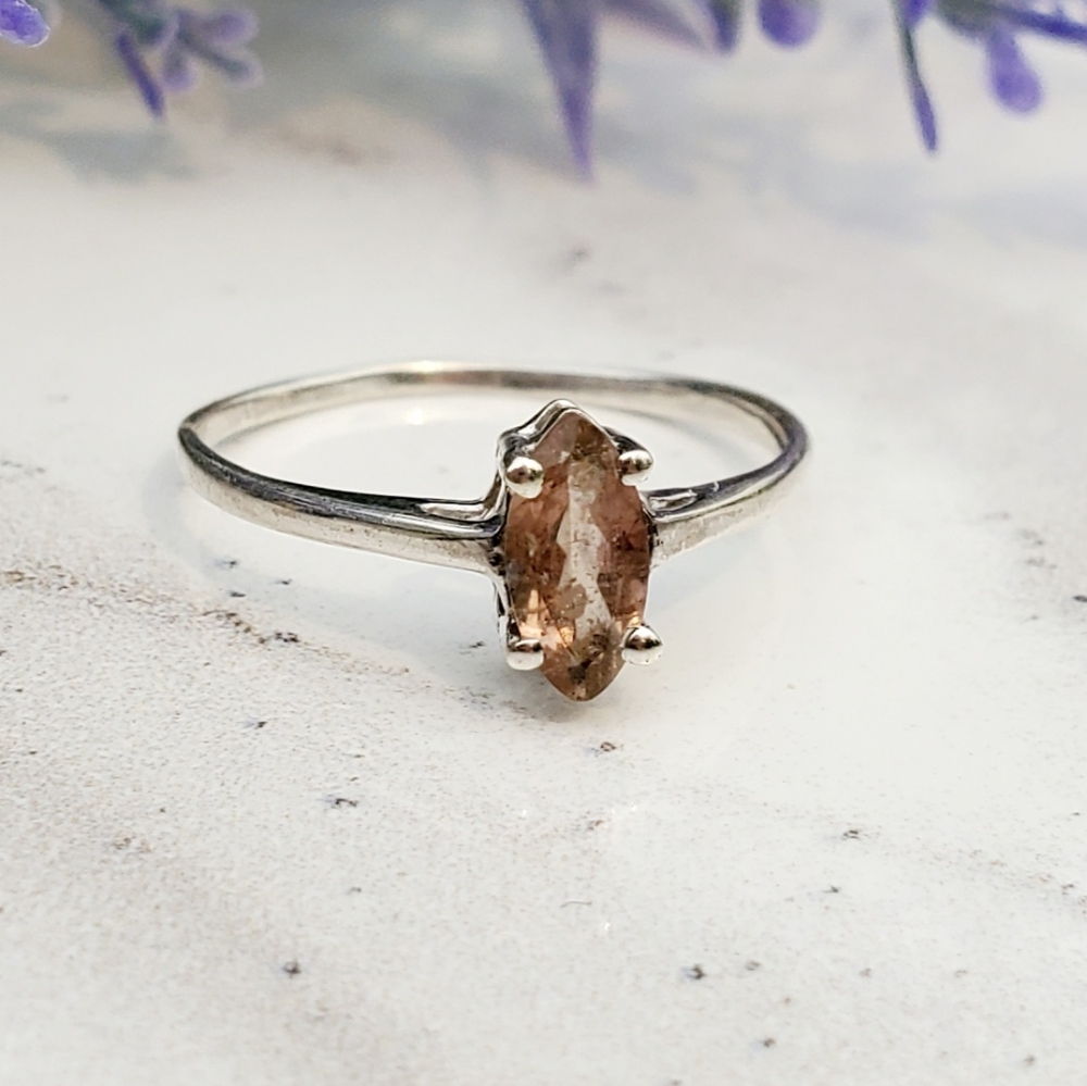 Light Pink Tourmaline Sterling Silver Ring